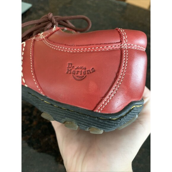 Men's DR. MARTENS 8A99 RED RARE Leather Lace up Oxford Air Cushion Shoe Size 7 - Picture 13 of 15